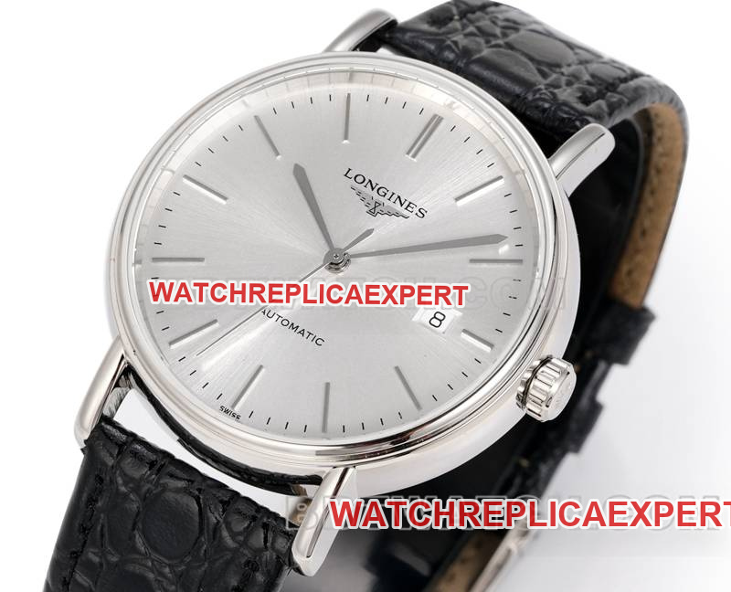 Longines collectible watch XC factory elegant 40mmsilver dialL888mechanical movementleather strap model front live photo