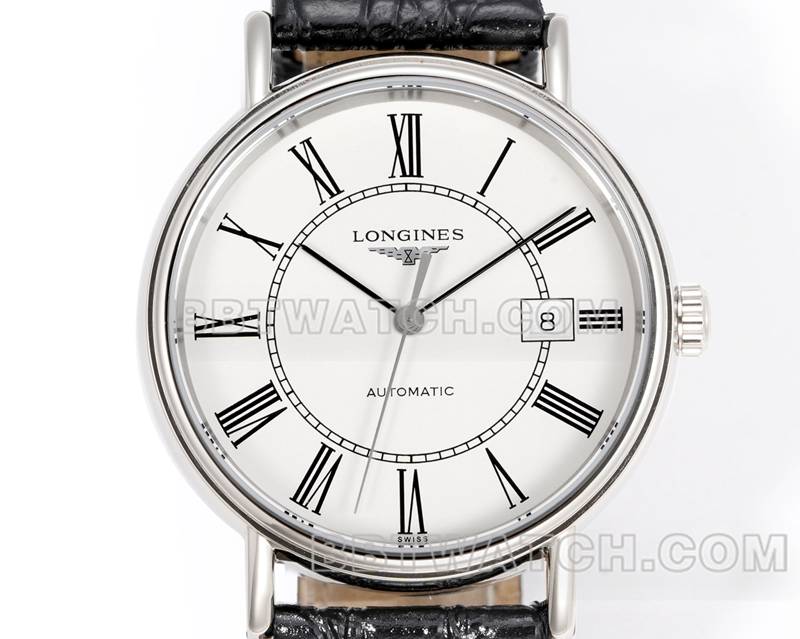 Longinestop-tier watch XC factory elegant 40mm white dialL888 mechanical movementleather strap model front live photo