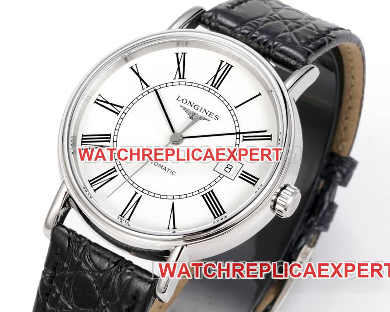 Longinestop-tier watch XC factory elegant 40mm white dialL888 mechanical movementleather strap model front live photo