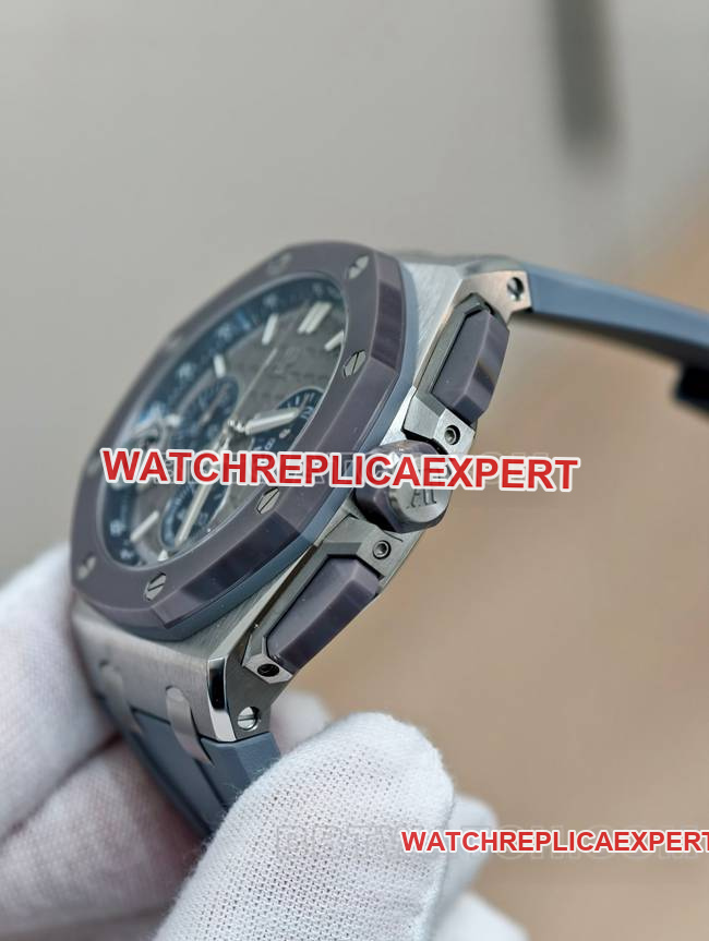 Audemars Piguettop-tier watch APS factory Royal Oak offshore gray plate mechanical rubber model 26420side live photo