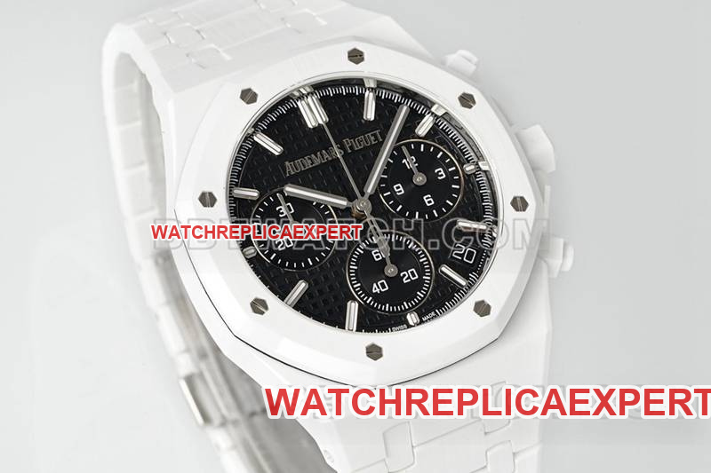Audemars Piguet1:1replica watch APS factory Royal Oakblack dial mechanical white steel bracelet model 26240front live photo