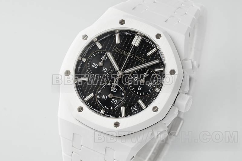 Audemars Piguet1:1replica watch APS factory Royal Oakblack dial mechanical white steel bracelet model 26240front live photo