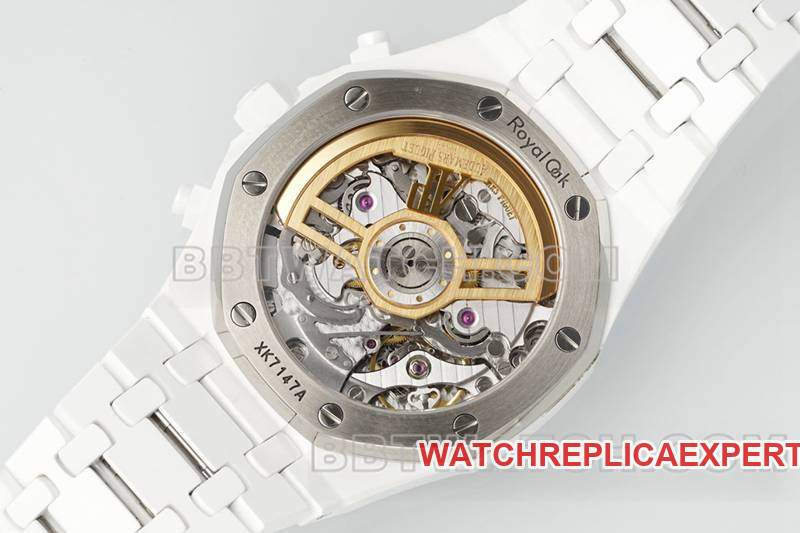 Audemars Piguet1:1replica watch APS factory Royal Oakblack dial mechanical white steel bracelet model 26240caseback live photo