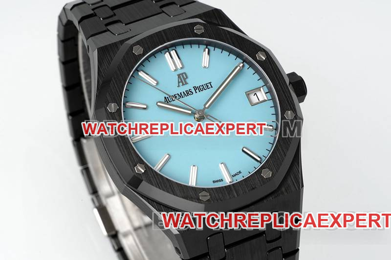 Audemars Piguet watch APS factory Royal Oakblue dialceramicsteel bracelet model 15500front live photo