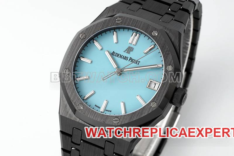 Audemars Piguet watch APS factory Royal Oakblue dialceramicsteel bracelet model 15500front live photo