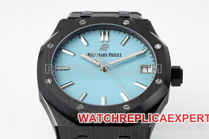 Audemars Piguet watch APS factory Royal Oakblue dialceramicsteel bracelet model 15500front live photo