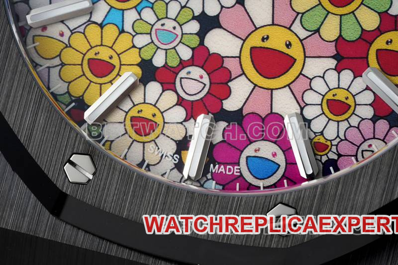 Audemars Piguet collectible watch APS factory Royal Oak flower pattern dialceramicsteel bracelet model 15500front live photo
