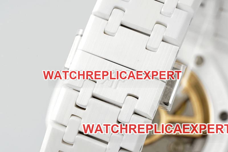 Audemars Piguettop-tier watch APS factory Royal Oak flower pattern dial white ceramicsteel bracelet model 15500braceletlive photos