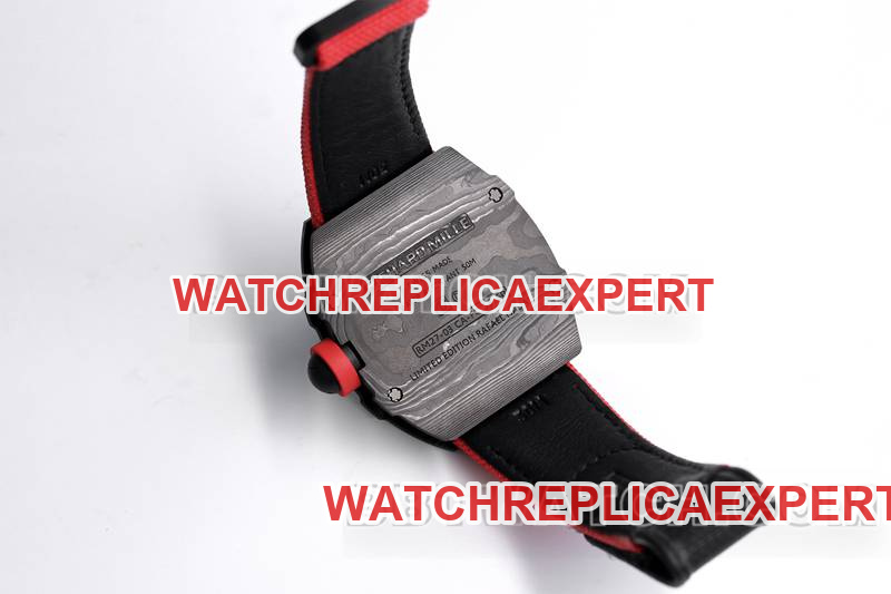 Richard Mille1:1replica watch BBS factory tourbillon mechanical red rubber woven Velcro bracelet bracelet RM27-03caseback live photo