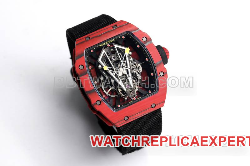 Richard Mille Watch BBS Factory Tourbillon Mechanical Black Rubber Braided Velcro BraceletRM27-03front live photo