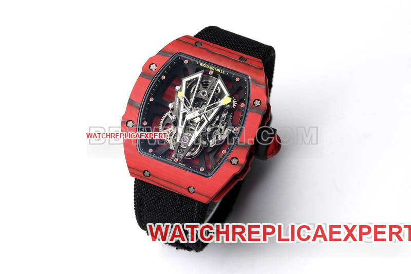 Richard Mille Watch BBS Factory Tourbillon Mechanical Black Rubber Braided Velcro BraceletRM27-03front live photo