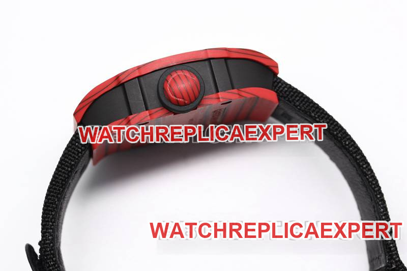 Richard Mille Watch BBS Factory Tourbillon Mechanical Black Rubber Braided Velcro BraceletRM27-03side live photo