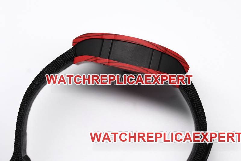 Richard Mille Watch BBS Factory Tourbillon Mechanical Black Rubber Braided Velcro BraceletRM27-03side live photo