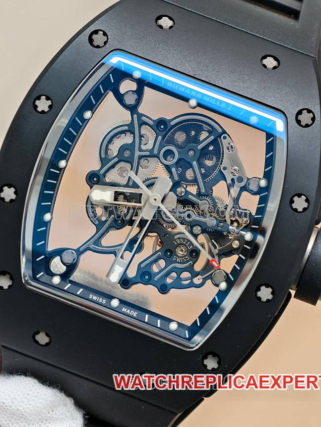 Richard Milletop-tier watch APS factory tourbillon mechanical black ceramic rubber model RM055front live photo