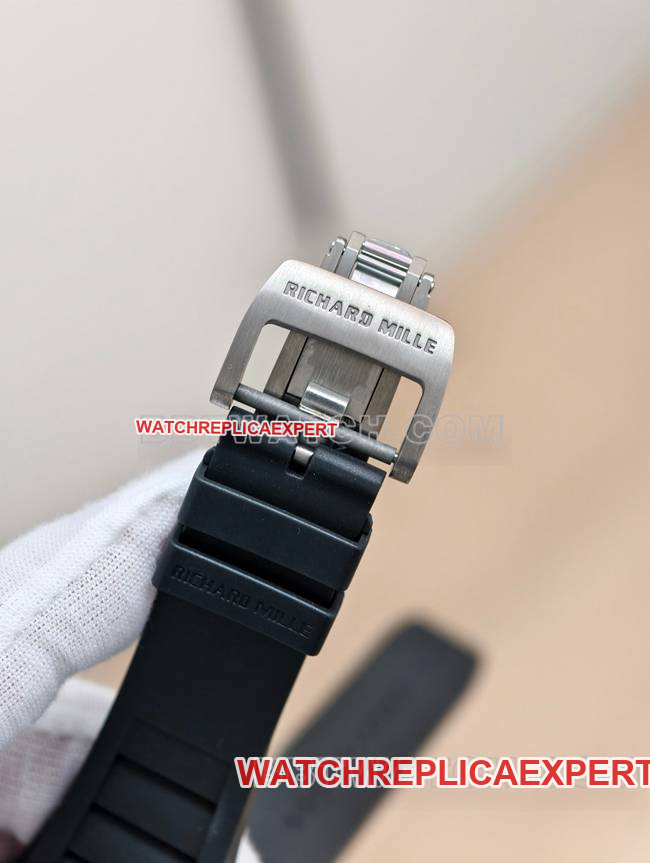 Richard Milletop-tier watch APS factory tourbillon mechanical black ceramic rubber model RM055clasplive photos