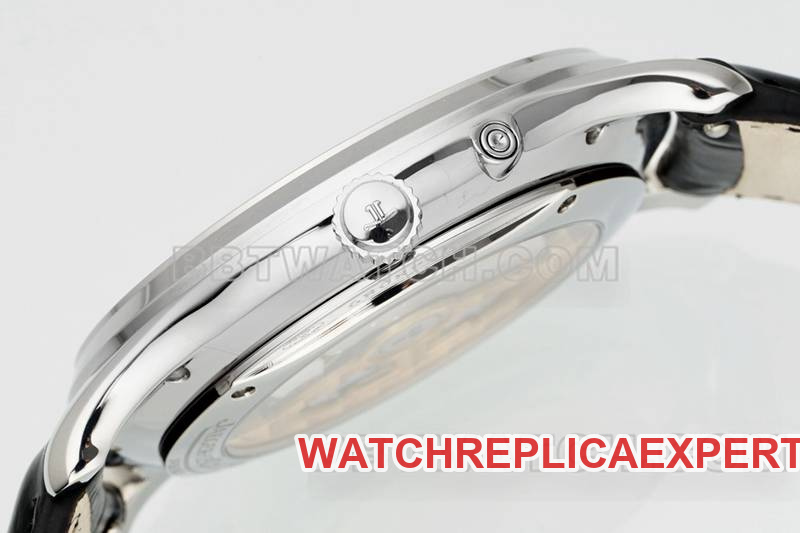 Jaeger-LeCoultre collectible Watch APS Factory Ultra-Thin Master 896 Movement Power Reserve Mechanical Leather Strap Side Real Shot Pictures