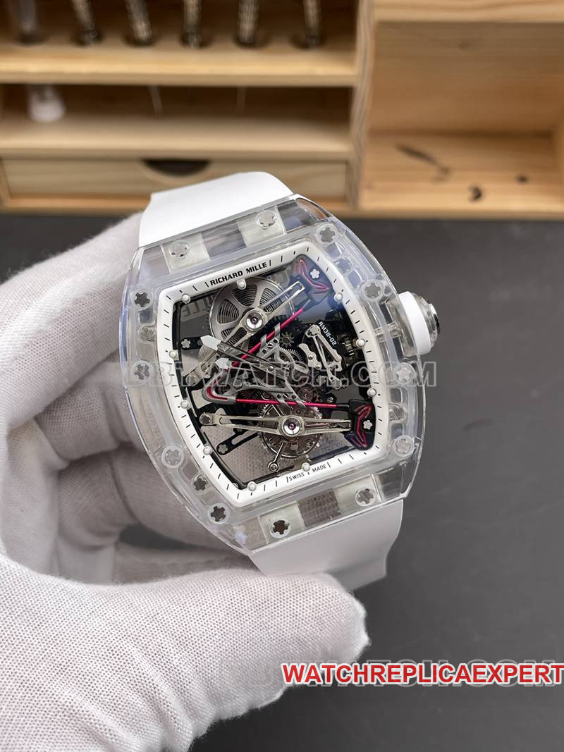 Richard Mille watch RM factory transparent crystal case tourbillon mechanical RM38-02front live photo