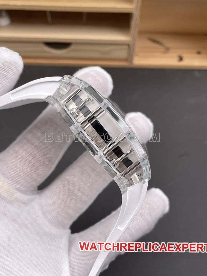 Richard Mille watch RM factory transparent crystal case tourbillon mechanical RM38-02side live photo