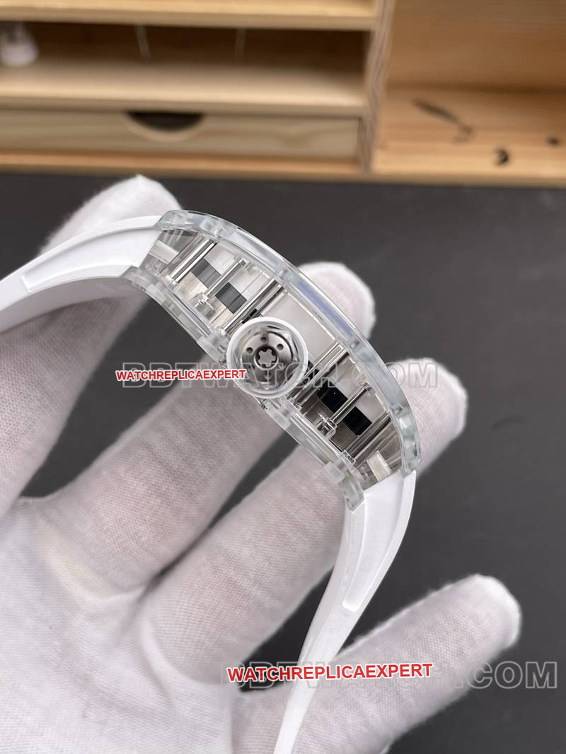 Richard Mille watch RM factory transparent crystal case tourbillon mechanical RM38-02side live photo