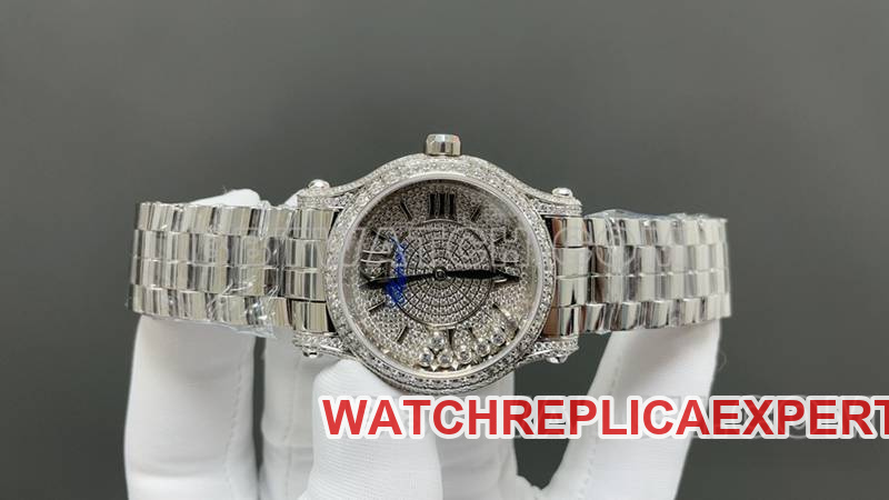Chopard optimal collectible watches YF factory happy diamonds silver starry sky 2892 mechanical movement steel belt models front actual photo
