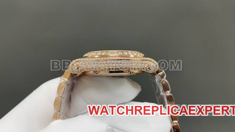 Chopard1:1replica watch YF factory happy diamond gold baby's breath 2892mechanical movementsteel bracelet model side live photo