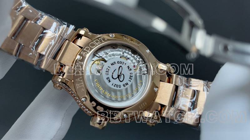 Chopard1:1replica watch YF factory happy diamond gold baby's breath 2892mechanical movementsteel bracelet caseback live photo