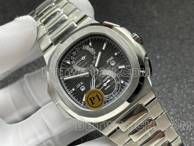 Patek Philippe collectible Watches Sport Elegant Gray Plate Mechanical Steel Strap Model 5990 Front Actual Picture