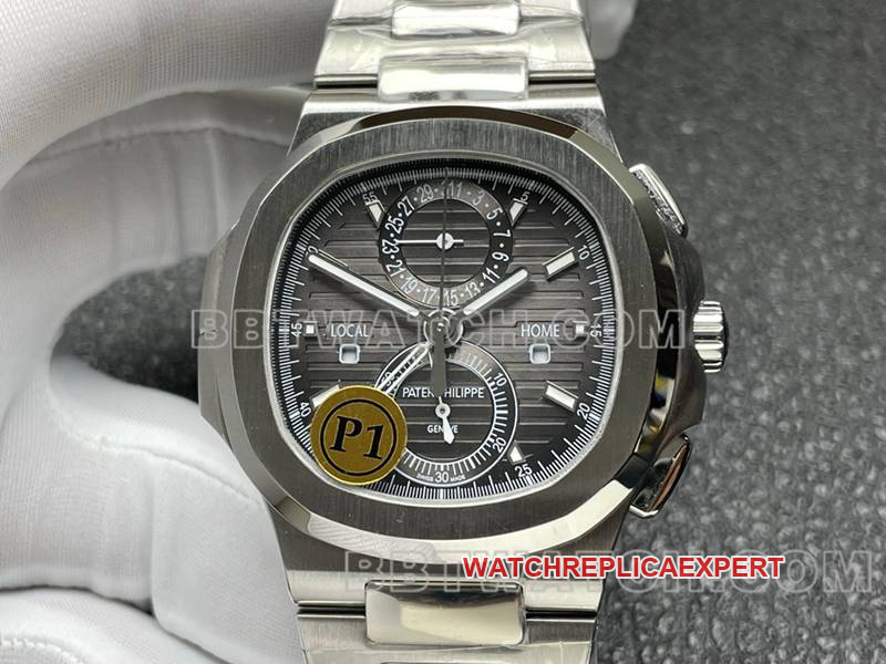 Patek Philippe collectible Watches Sport Elegant Gray Plate Mechanical Steel Strap Model 5990 Front Actual Picture