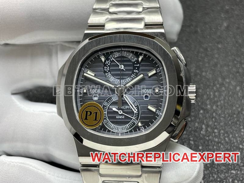 Patek Philippe Top collectible watches Sport Elegant Blue Plate Mechanical Steel Strap Models 5990 Front Actual Photos
