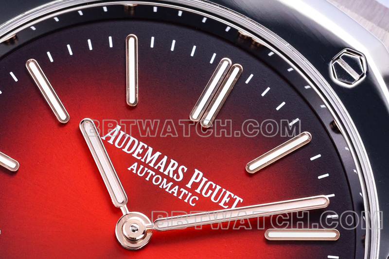 Audemars Piguet1:1replica watch ZF FactoryRoyal Oak smoked burgundy plate mechanical steel bracelet model 16202front live photo