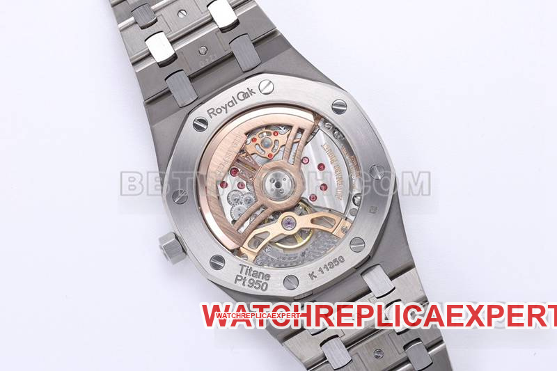 Audemars Piguet1:1replica watch ZF FactoryRoyal Oak smoked burgundy plate mechanical steel bracelet model 16202caseback live photo