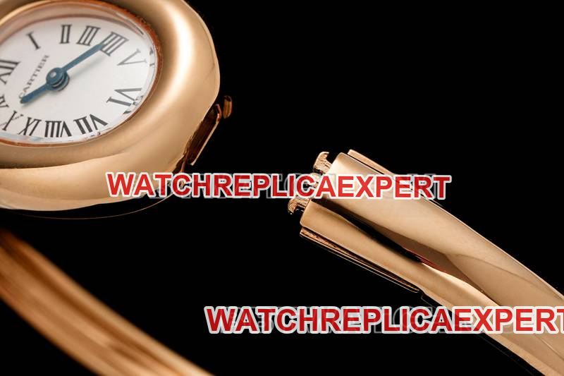 Cartier1:1replica watch BLS factory bathtub 16 size quartzrose gold bracelet watch front live photo