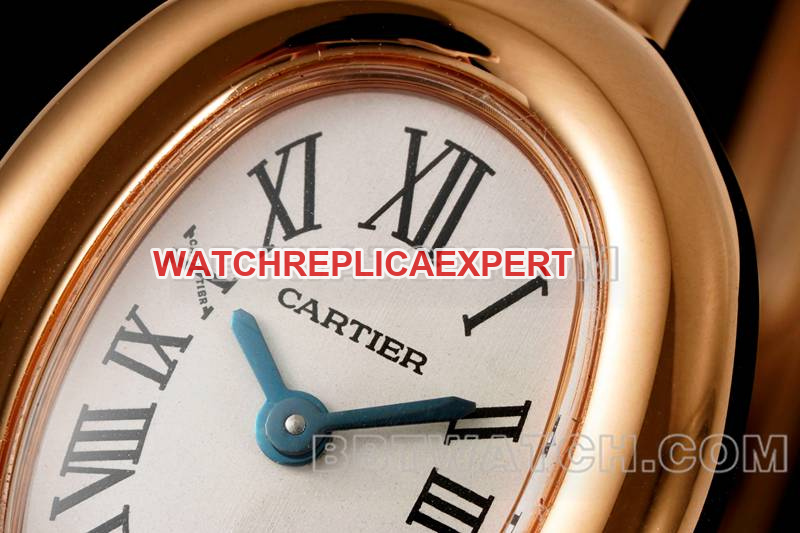 Cartier watch BLS factory bathtub 17 size quartzrose gold bracelet watch front live photo