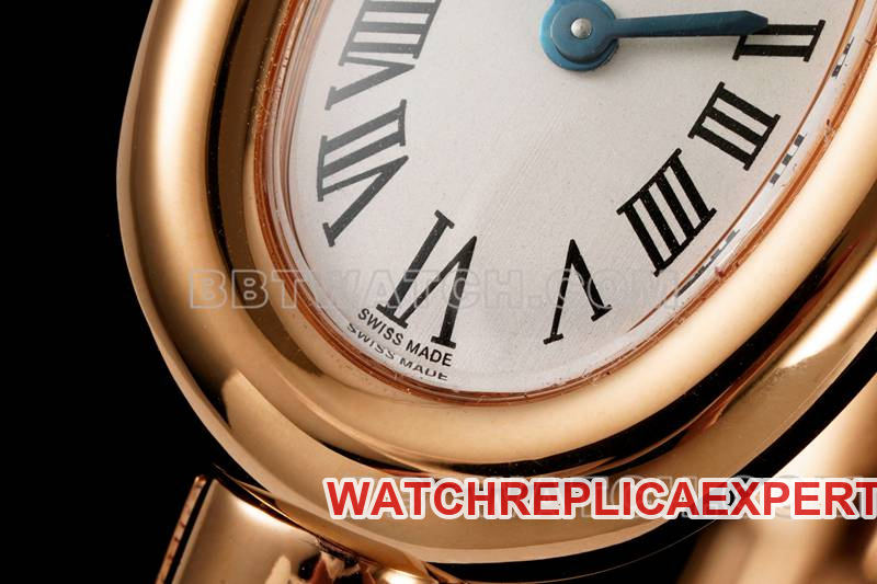 Cartier watch BLS factory bathtub 17 size quartzrose gold bracelet watch front live photo