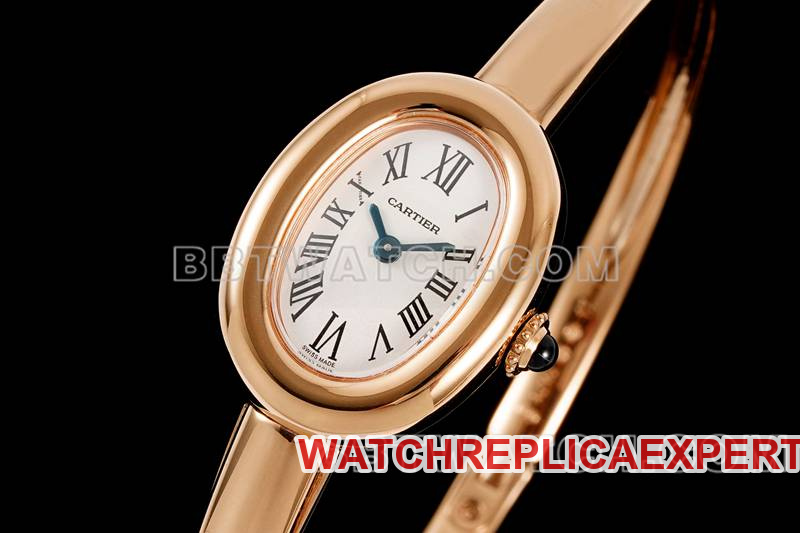 Cartier watch BLS factory bathtub 17 size quartzrose gold bracelet watch front live photo