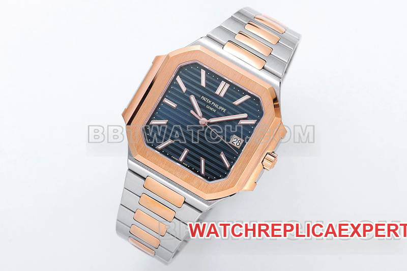 Patek Philippe collectible watch PPF Factory45MMblue dial mechanical gold steel bracelet model 5821front live photo