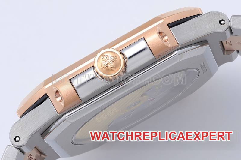 Patek Philippe collectible watch PPF Factory45MMblue dial mechanical gold steel bracelet model 5821side live photo