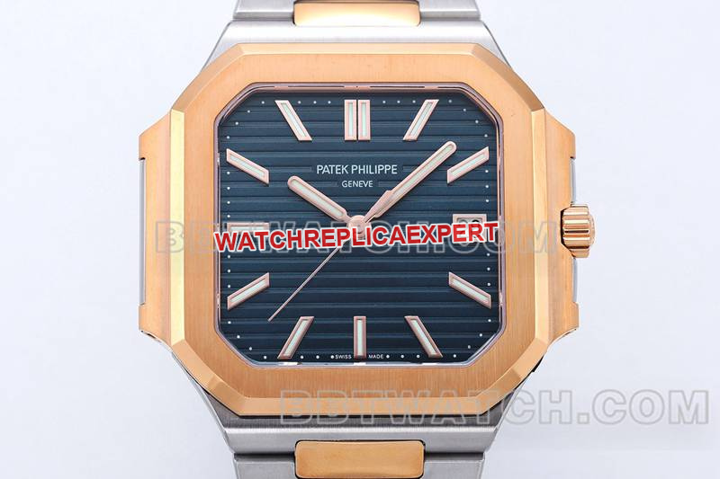 Patek Philippe collectible watch PPF Factory45MMblue dial mechanical gold steel bracelet model 5821front live photo