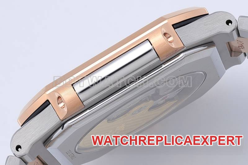 Patek Philippe collectible watch PPF Factory45MMblue dial mechanical gold steel bracelet model 5821side live photo