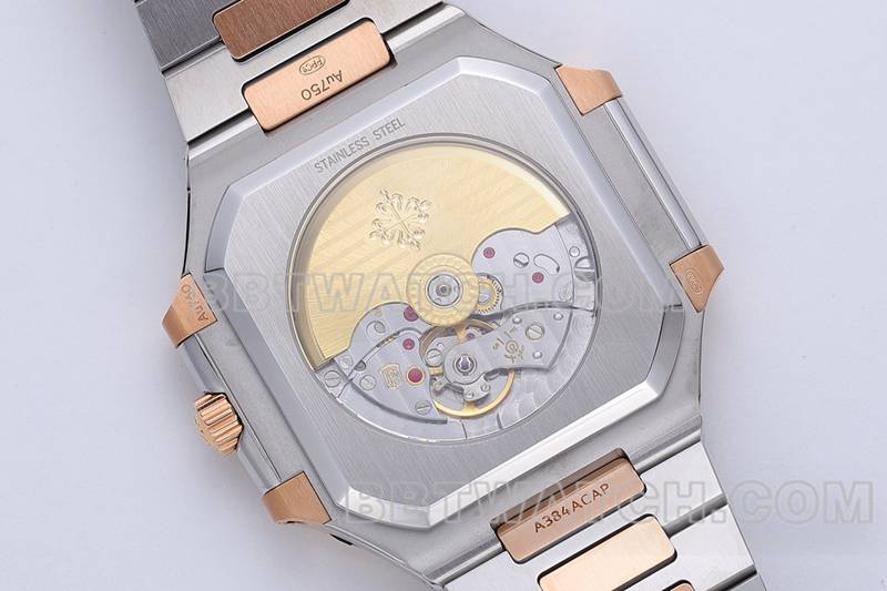 Patek Philippe collectible watch PPF Factory45MMblue dial mechanical gold steel bracelet model 5821caseback live photo