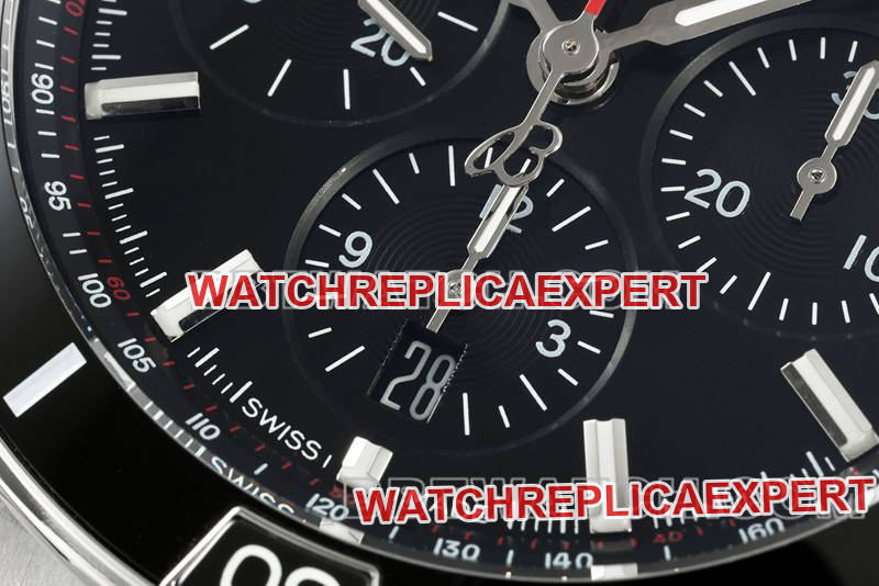 Breitling collectible watch TF factory mechanical chronograph black dial 44mm steel bracelet front live photo