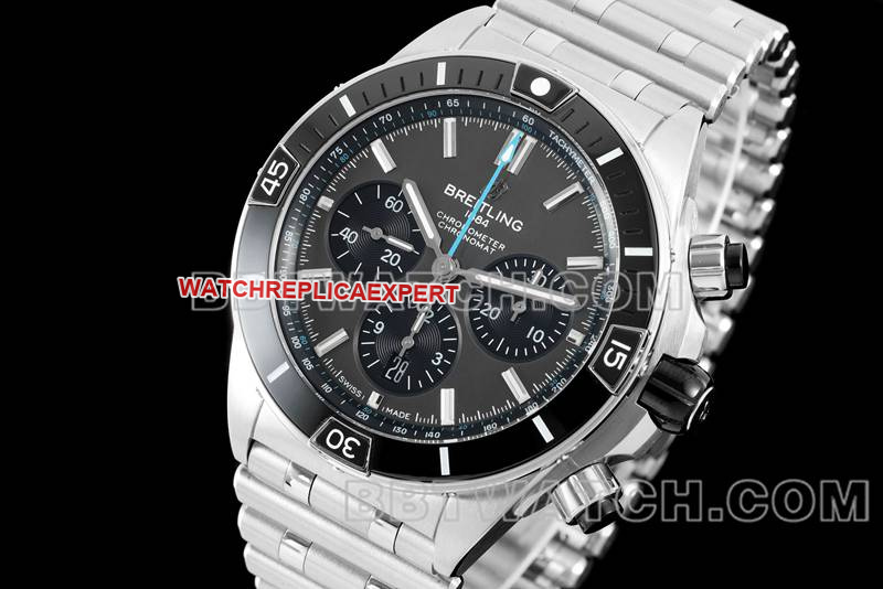 Breitling top collectible watches TF Factory Mechanical Chronograph Gray Plate 44mm Steel Strap models front real picture