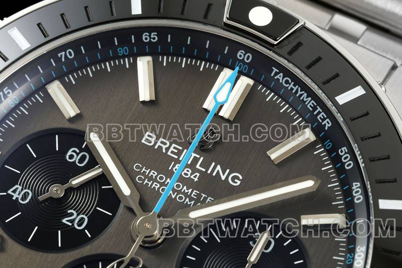 Breitling top collectible watches TF Factory Mechanical Chronograph Gray Plate 44mm Steel Strap models front real picture