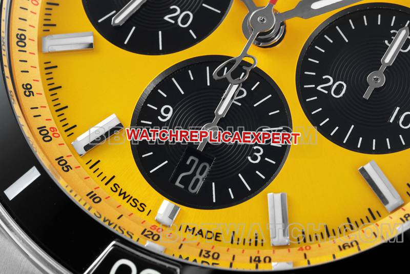 Breitling collectible watches TF factory mechanical chronograph yellow disk 44mm steel belt models front real picture