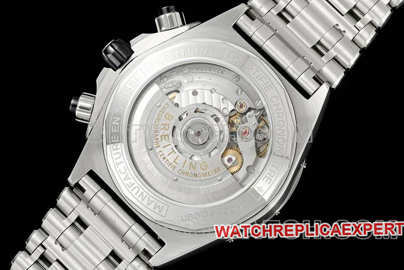 Breitling collectible watches TF factory mechanical chronograph yellow disk 44mm steel strap models back actual photo