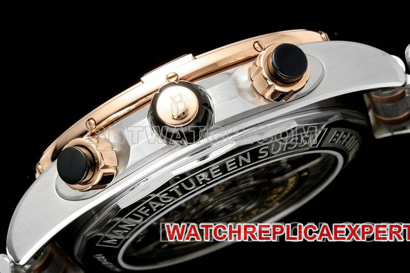 Breitling watch TF factory mechanical chronographgreen dial 44mm gold steel bracelet model side live photo