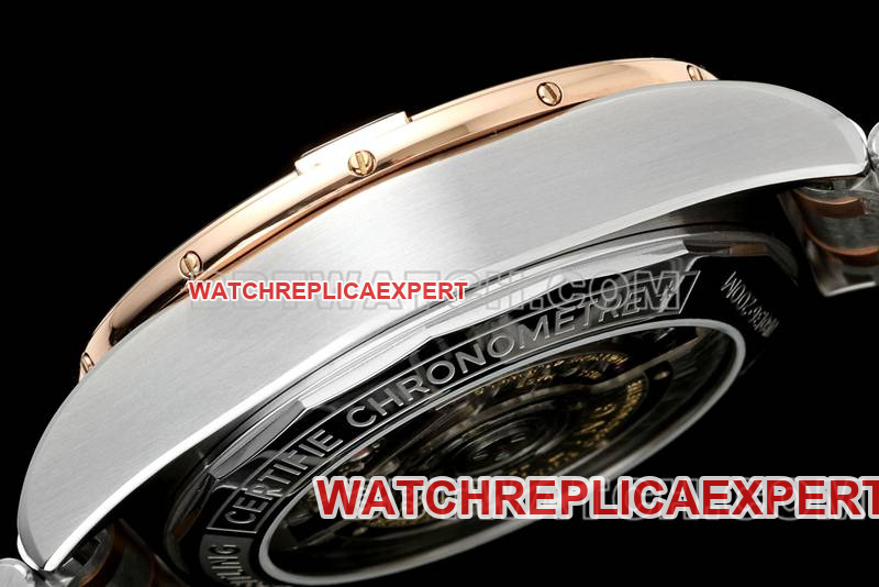 Breitling collectible watch TF factory mechanical chronograph black dial 44mm gold steel bracelet side live photo