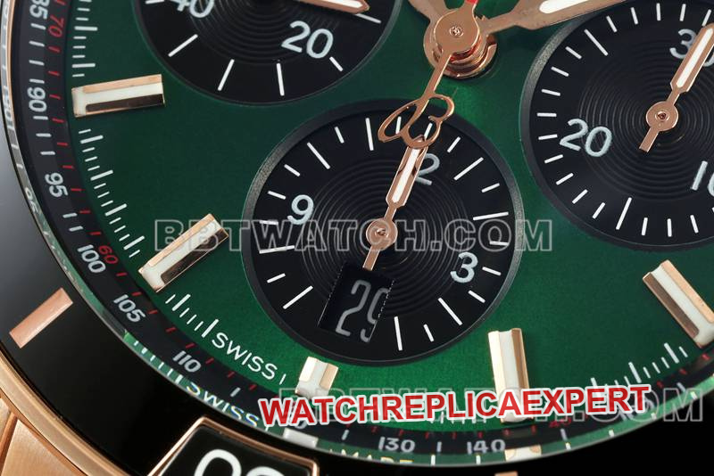 Breitling optimal collectible watches TF factory mechanical chronograph green disk 44mm rose gold steel belt models front real picture