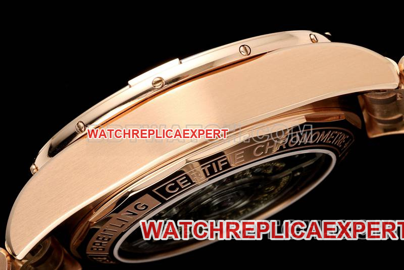Breitling optimal collectible watches TF factory mechanical chronograph green disk 44mm rose gold steel belt models side actual photo
