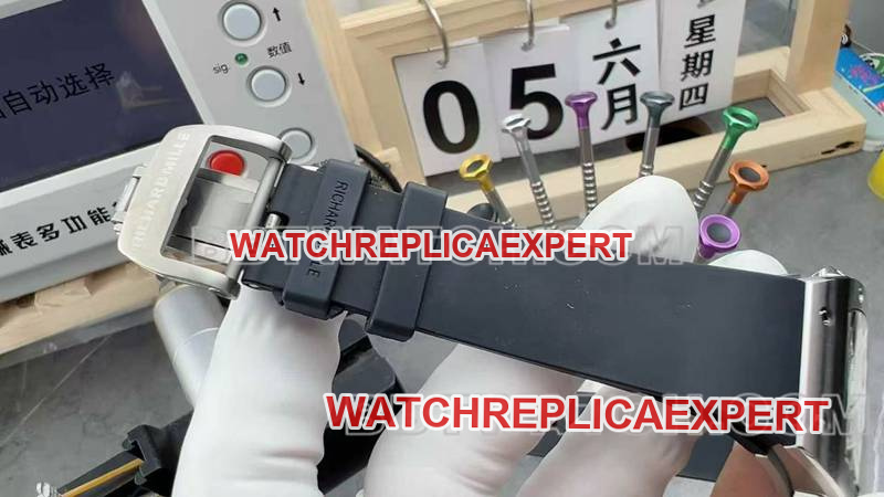Richard Mille Watch Skeleton Disk Mechanical Rubber Model RM 67-01 Strap Actual Pictures